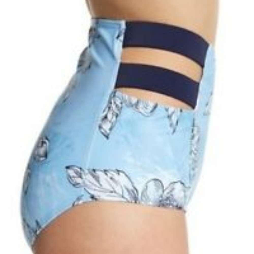 Marilyn Monroe Blue Floral High Waist Retro Bottom